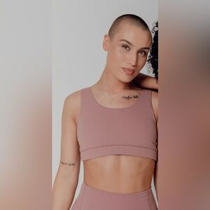 SACRÉ Women’s Sports Bra Size S Mauve Brown Racerback High Support Activewear